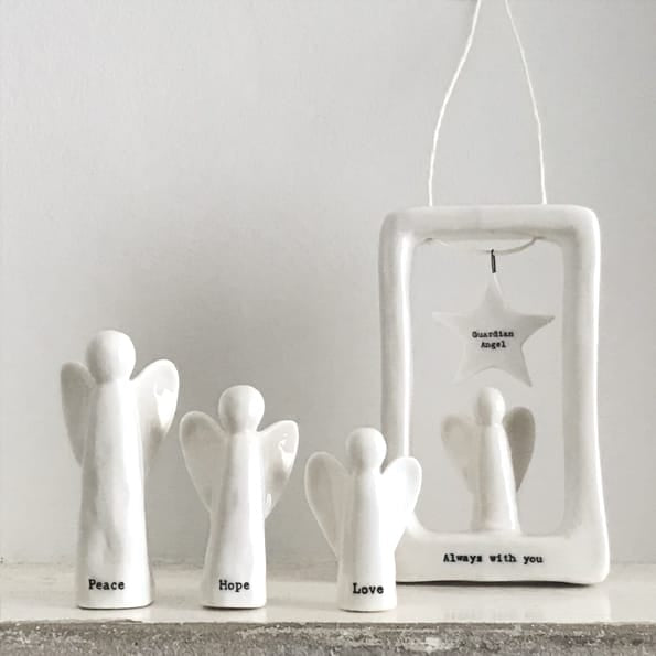 Porcelain Angel Christmas Decorations, Set of 3 | East of India Christmas Decoration East of India Porcelain Angel Christmas Decorations - Set of 3