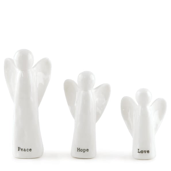 Porcelain Angel Christmas Decorations, Set of 3 | East of India Christmas Decoration East of India Porcelain Angel Christmas Decorations - Set of 3
