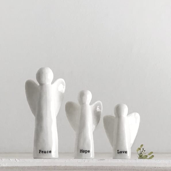 Porcelain Angel Christmas Decorations, Set of 3 | East of India Christmas Decoration East of India Porcelain Angel Christmas Decorations - Set of 3