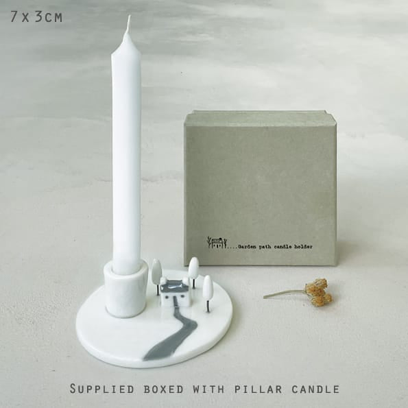 Porcelain Candle Holder Garden Path | East of India candle holder East of India Porcelain Candle Holder - Garden Path