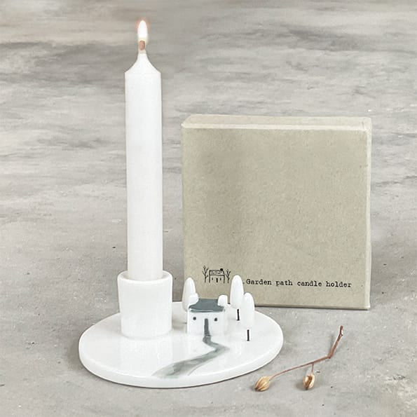 Porcelain Candle Holder Garden Path | East of India candle holder East of India Porcelain Candle Holder - Garden Path
