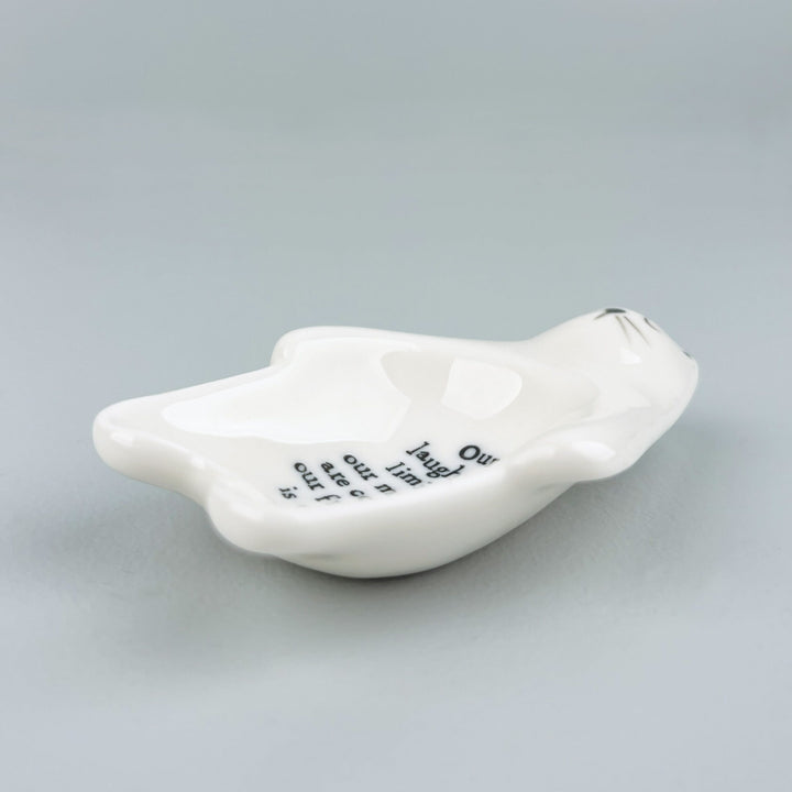 Porcelain Cat Trinket Dish Our Laughs Are Limitless | East of India dish East of India Porcelain Cat Trinket Dish - Our Laughs Are Limitless