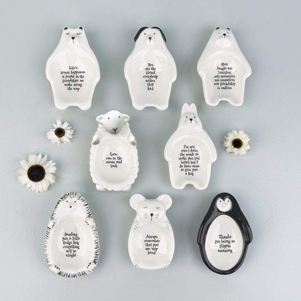 Porcelain Cat Trinket Dish Our Laughs Are Limitless | East of India dish East of India Porcelain Cat Trinket Dish - Our Laughs Are Limitless