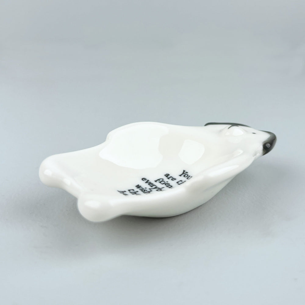 Porcelain Dog Trinket Dish You Are the Friend | East of India dish East of India Porcelain Dog Trinket Dish - You Are the Friend