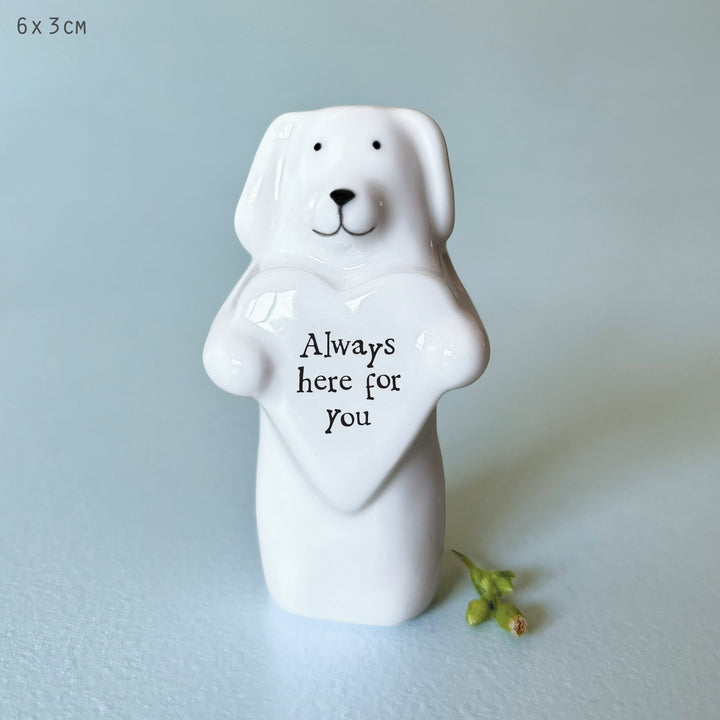 Porcelain Heart Animal Dog Keepsake | East of India ornament East of India Porcelain Heart Animal Keepsake - Dog