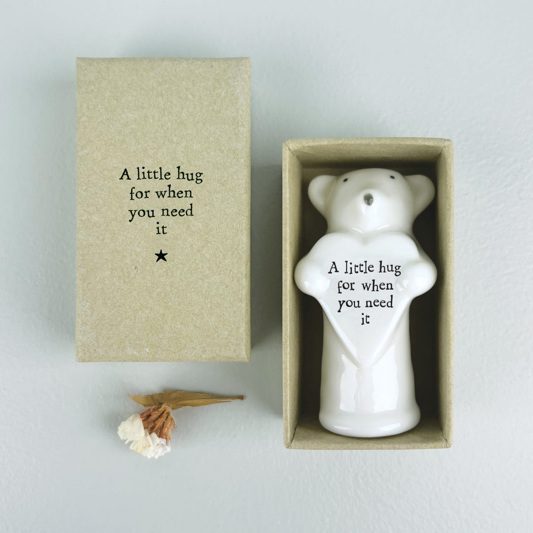 Porcelain Heart Animal Mouse Keepsake | East of India ornament East of India Porcelain Heart Animal Keepsake - Mouse