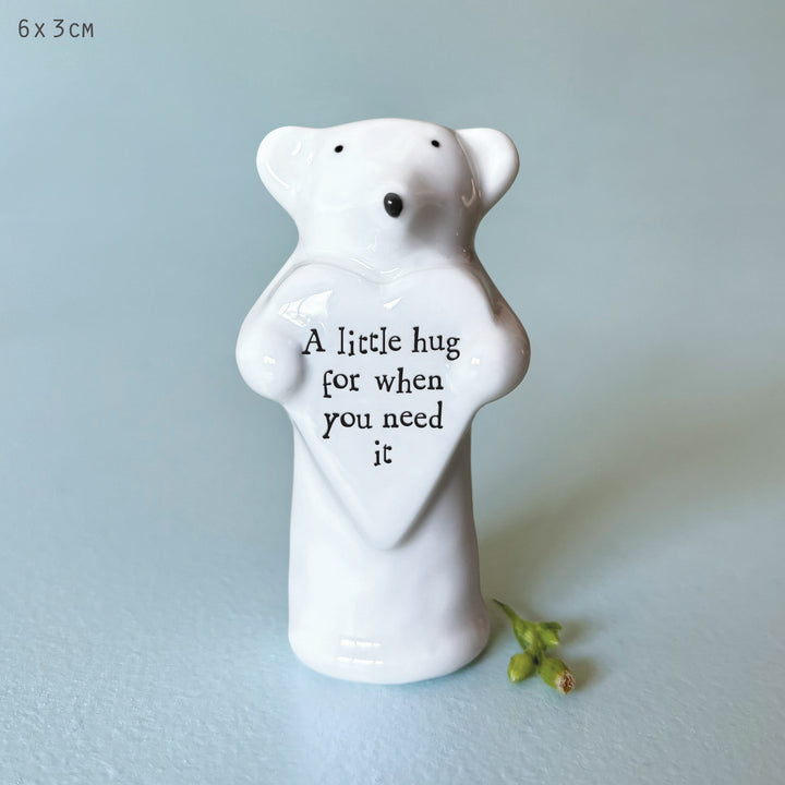 Porcelain Heart Animal Mouse Keepsake | East of India ornament East of India Porcelain Heart Animal Keepsake - Mouse