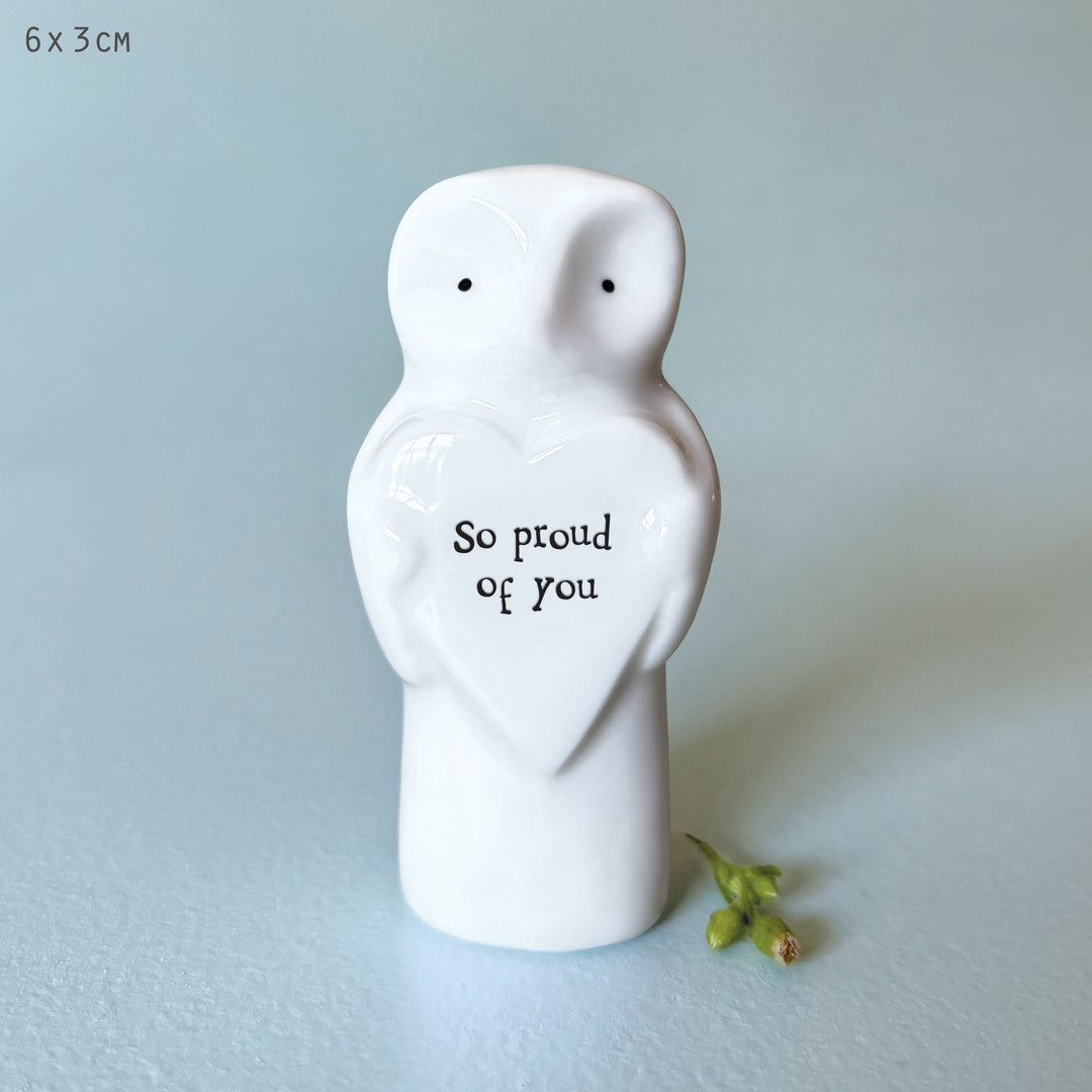 Porcelain Heart Animal Owl Keepsake | East of India ornament East of India Porcelain Heart Animal Keepsake - Owl