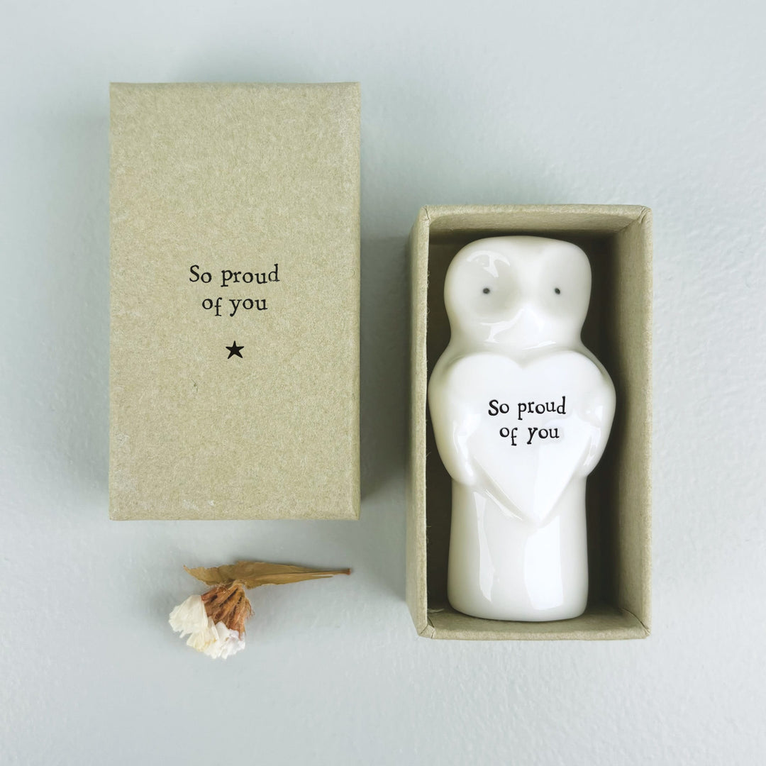 Porcelain Heart Animal Owl Keepsake | East of India ornament East of India Porcelain Heart Animal Keepsake - Owl