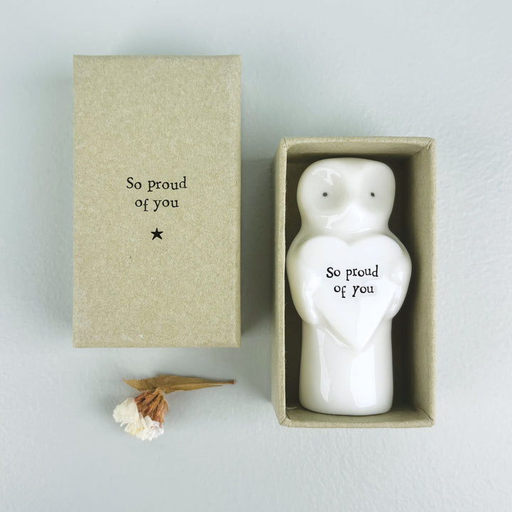 Porcelain Heart Animal Owl Keepsake | East of India ornament East of India Porcelain Heart Animal Keepsake - Owl