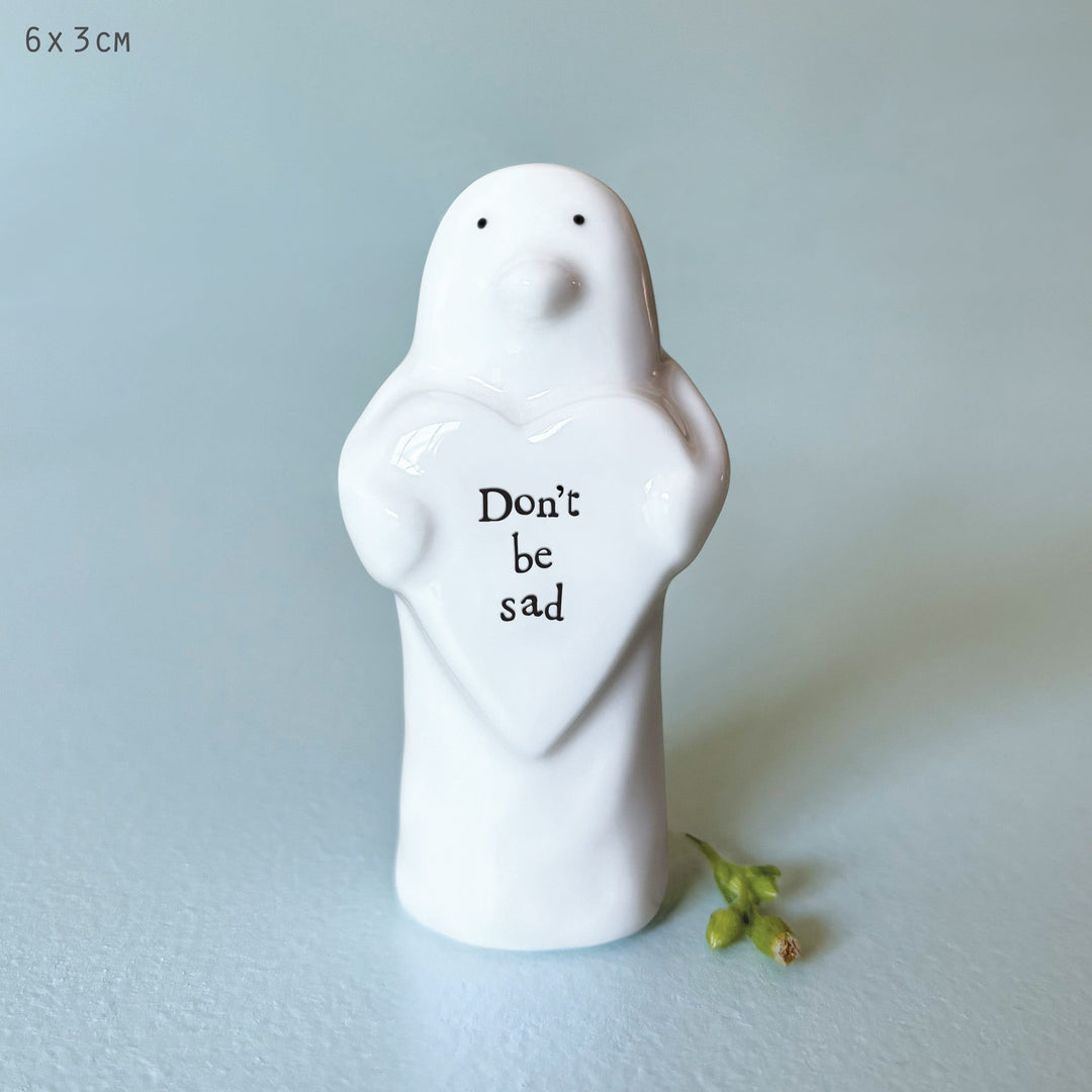 Porcelain Heart Animal Penguin Keepsake | East of India ornament East of India Porcelain Heart Animal Keepsake - Penguin