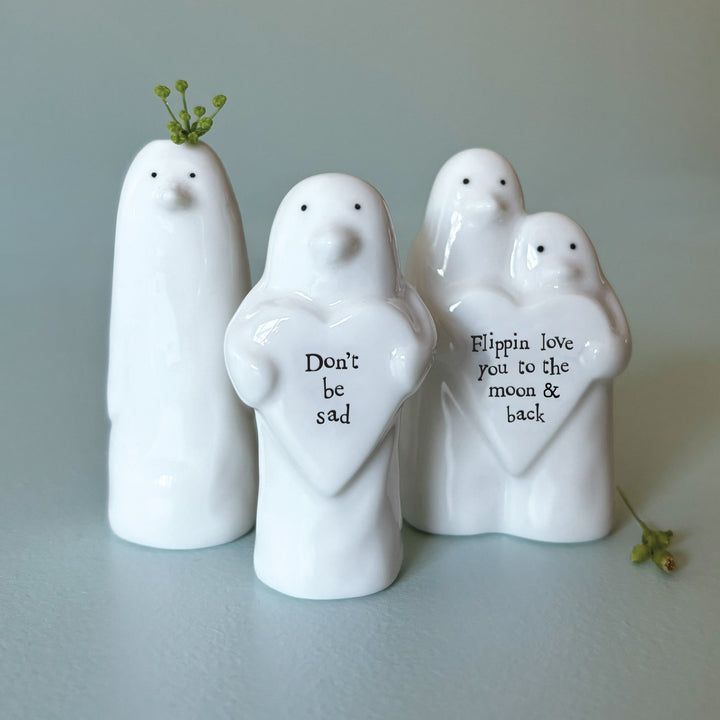 Porcelain Heart Animal Penguin Keepsake | East of India ornament East of India Porcelain Heart Animal Keepsake - Penguin