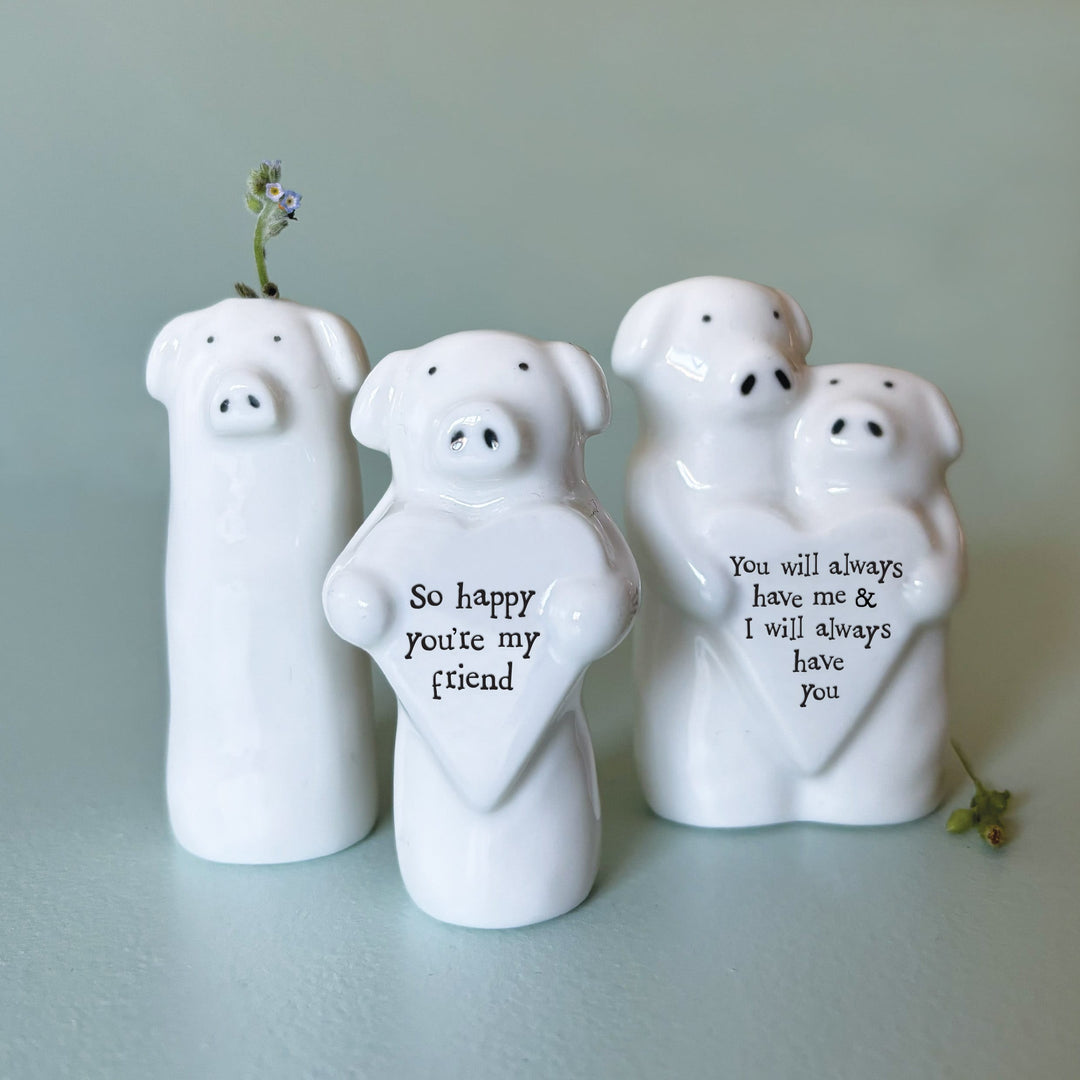 Porcelain Heart Animal Pig Keepsake | East of India ornament East of India Porcelain Heart Animal Keepsake - Pig