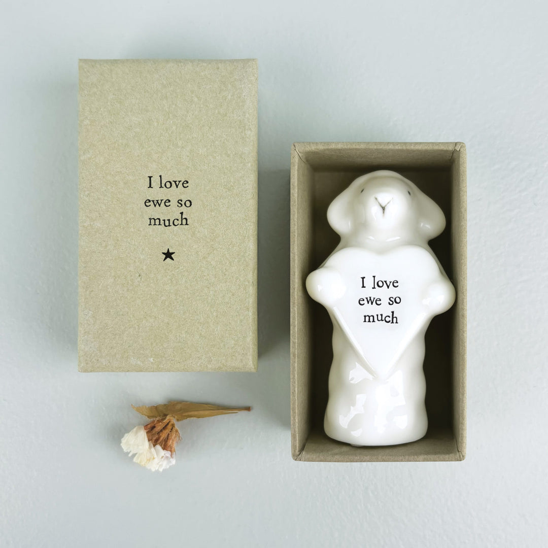 Porcelain Heart Animal Sheep Keepsake | East of India ornament East of India Porcelain Heart Animal Keepsake - Sheep