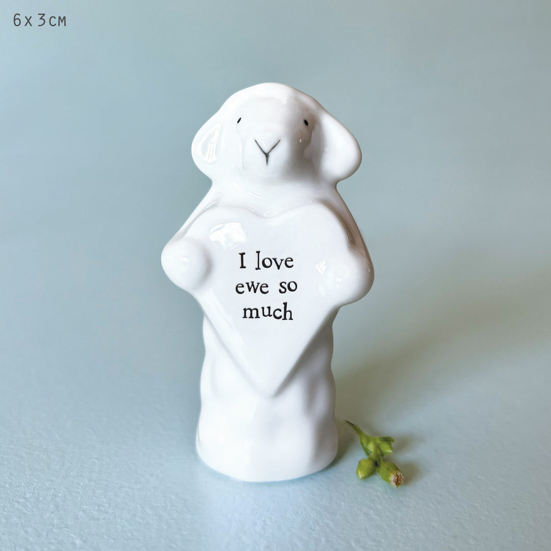 Porcelain Heart Animal Sheep Keepsake | East of India ornament East of India Porcelain Heart Animal Keepsake - Sheep