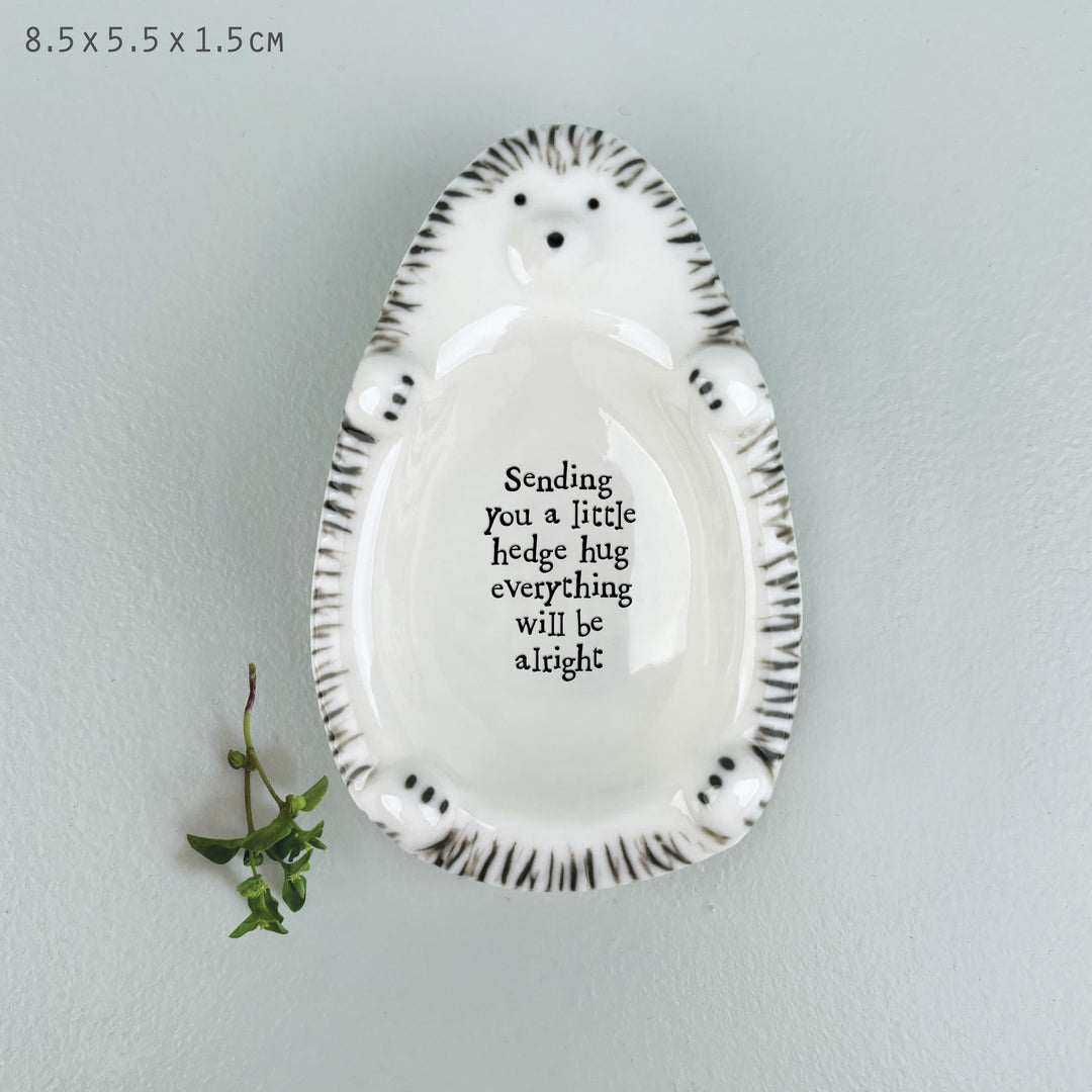 Porcelain Hedgehog Trinket Dish Sending You a Hug | East of India dish East of India Porcelain Hedgehog Trinket Dish - Sending You a Hug