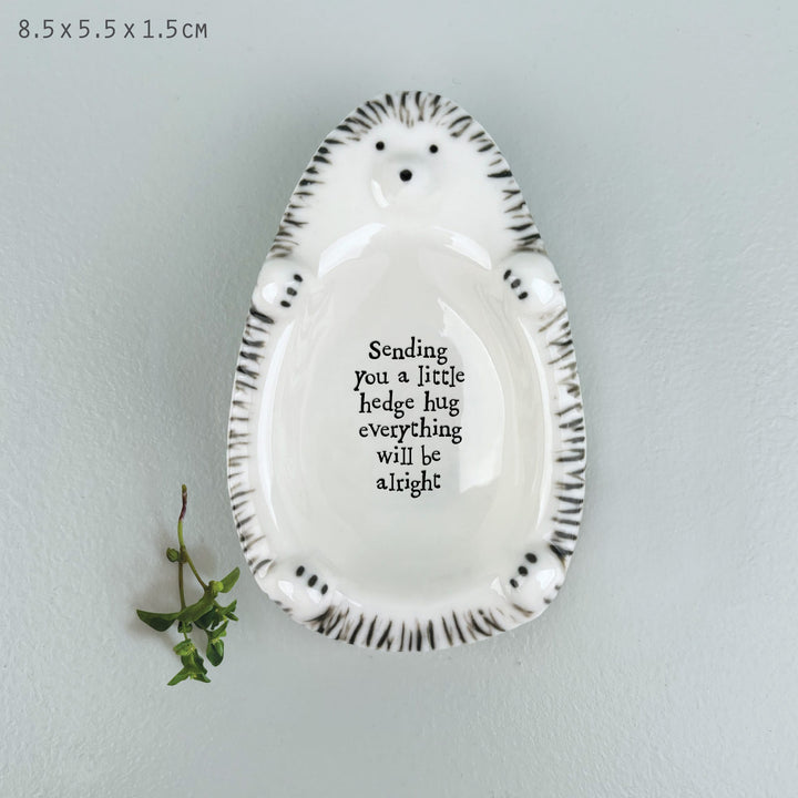 Porcelain Hedgehog Trinket Dish Sending You a Hug | East of India dish East of India Porcelain Hedgehog Trinket Dish - Sending You a Hug