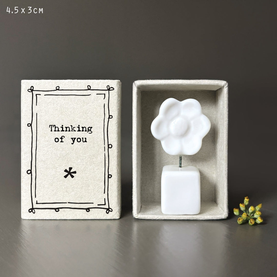 Porcelain Matchbox Flower - Thinking of You Gift ornament East of India Matchbox Flower - Thinking of you