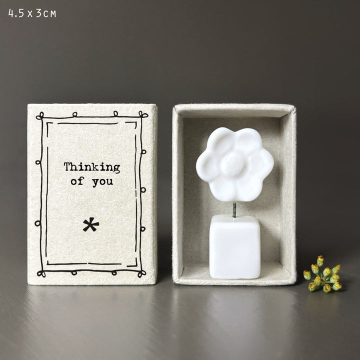 Porcelain Matchbox Flower - Thinking of You Gift ornament East of India Matchbox Flower - Thinking of you