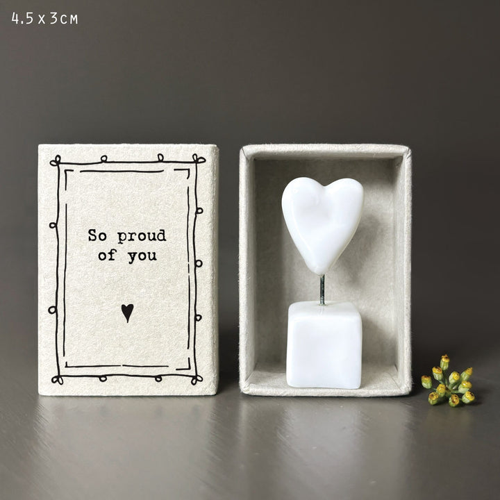 Porcelain Matchbox Heart - So Proud of You Gift ornament East of India Matchbox Heart - So proud of you