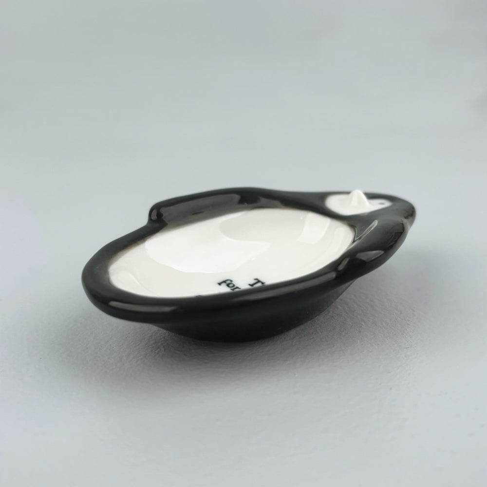 Porcelain Penguin Trinket Dish Flippin Amazing | East of India dish East of India Porcelain Penguin Trinket Dish - Flippin Amazing
