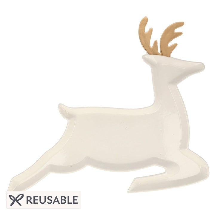 Porcelain Reindeer Christmas Plates x 2 | Meri Meri party plates Porcelain Reindeer Christmas Plates x 2