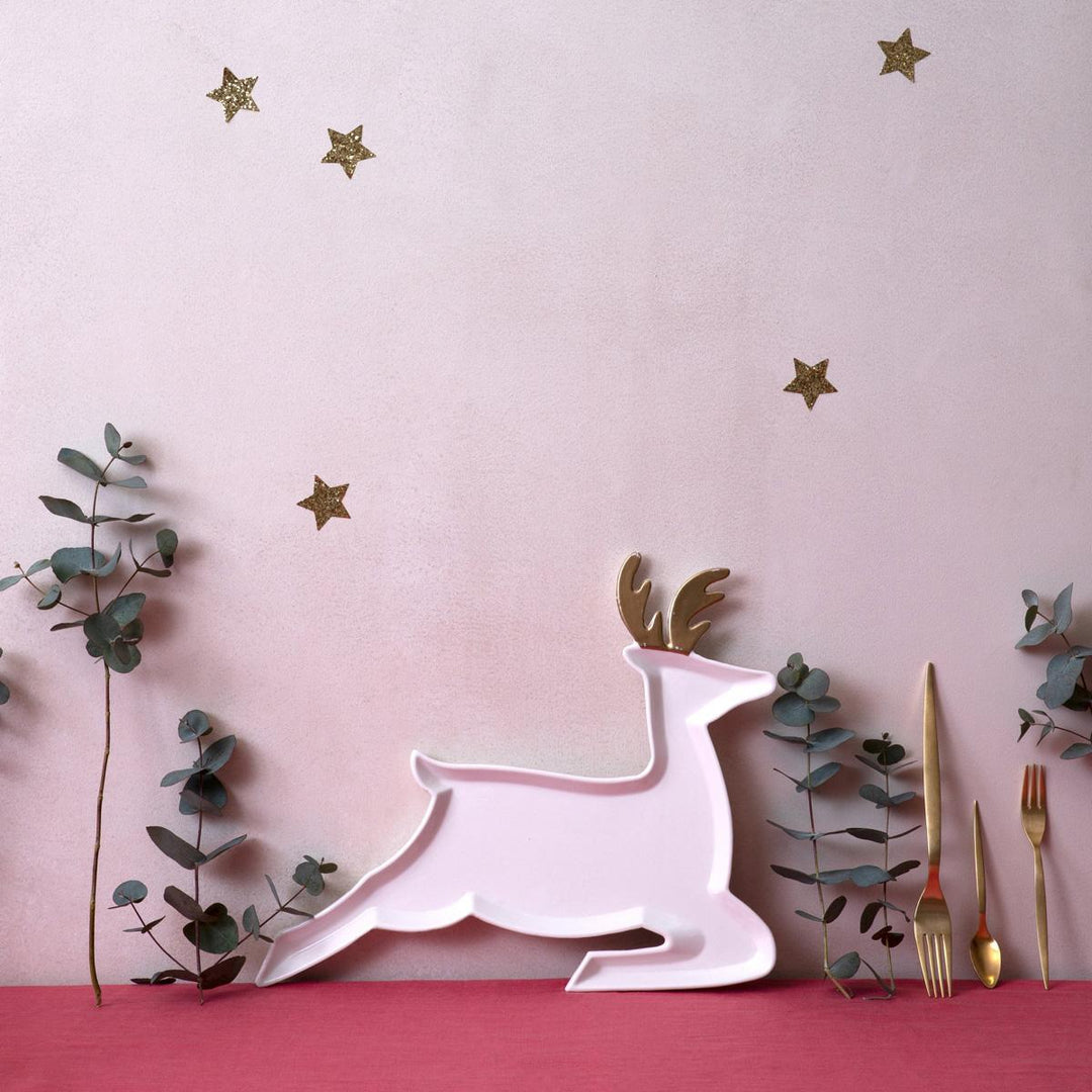 Porcelain Reindeer Christmas Plates x 2 | Meri Meri party plates Porcelain Reindeer Christmas Plates x 2
