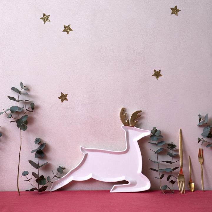 Porcelain Reindeer Christmas Plates x 2 | Meri Meri party plates Porcelain Reindeer Christmas Plates x 2