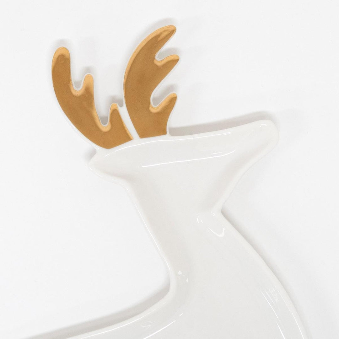 Porcelain Reindeer Christmas Plates x 2 | Meri Meri party plates Porcelain Reindeer Christmas Plates x 2