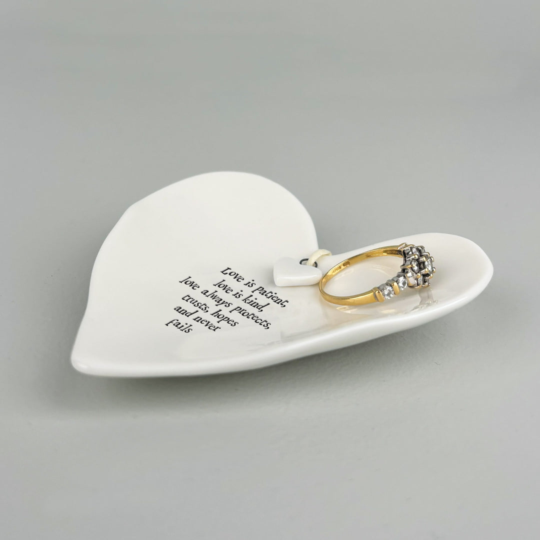 Porcelain Ring Dish, Love Is Patient Love Is Kind | East of India ring dish East of India Porcelain Ring Dish - Love Is Patient, Love Is Kind