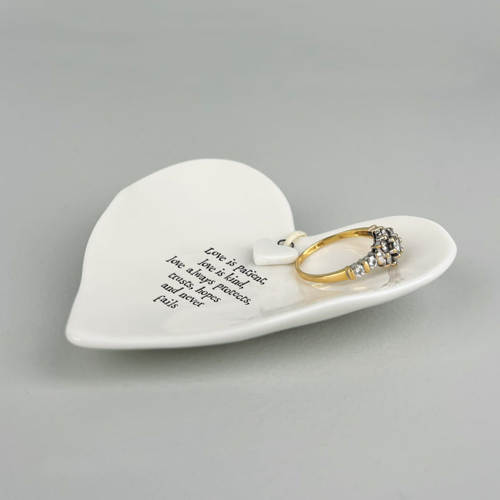 Porcelain Ring Dish, Love Is Patient Love Is Kind | East of India ring dish East of India Porcelain Ring Dish - Love Is Patient, Love Is Kind