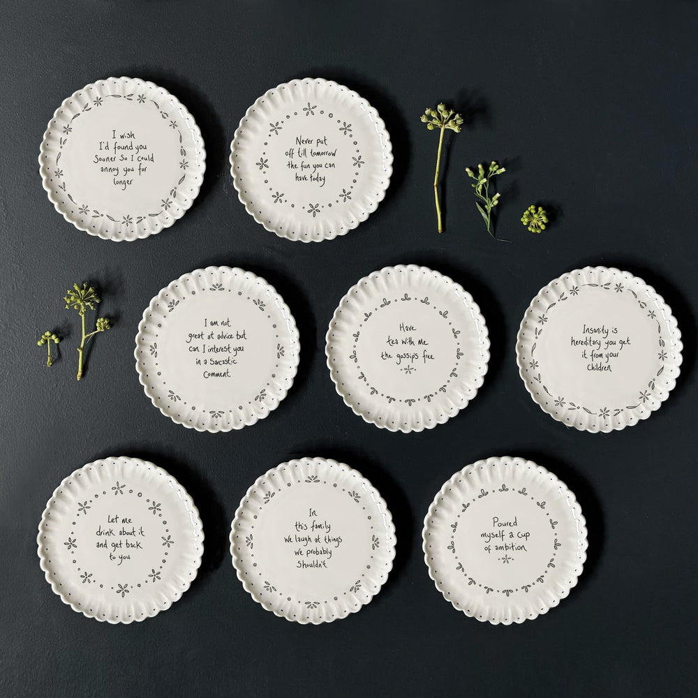 Porcelain Scallop Coaster, I Am Not Great at Advice | East of India coaster East of India Porcelain Scallop Coaster - I Am Not Great at Advice