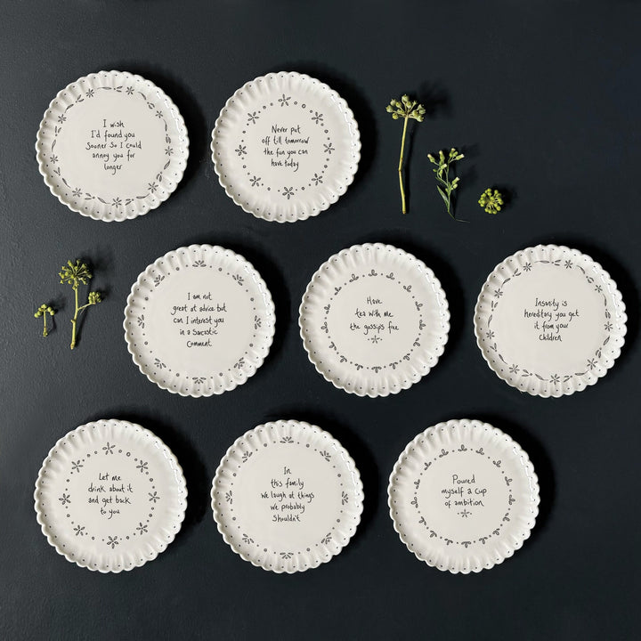Porcelain Scallop Coaster, I Am Not Great at Advice | East of India coaster East of India Porcelain Scallop Coaster - I Am Not Great at Advice