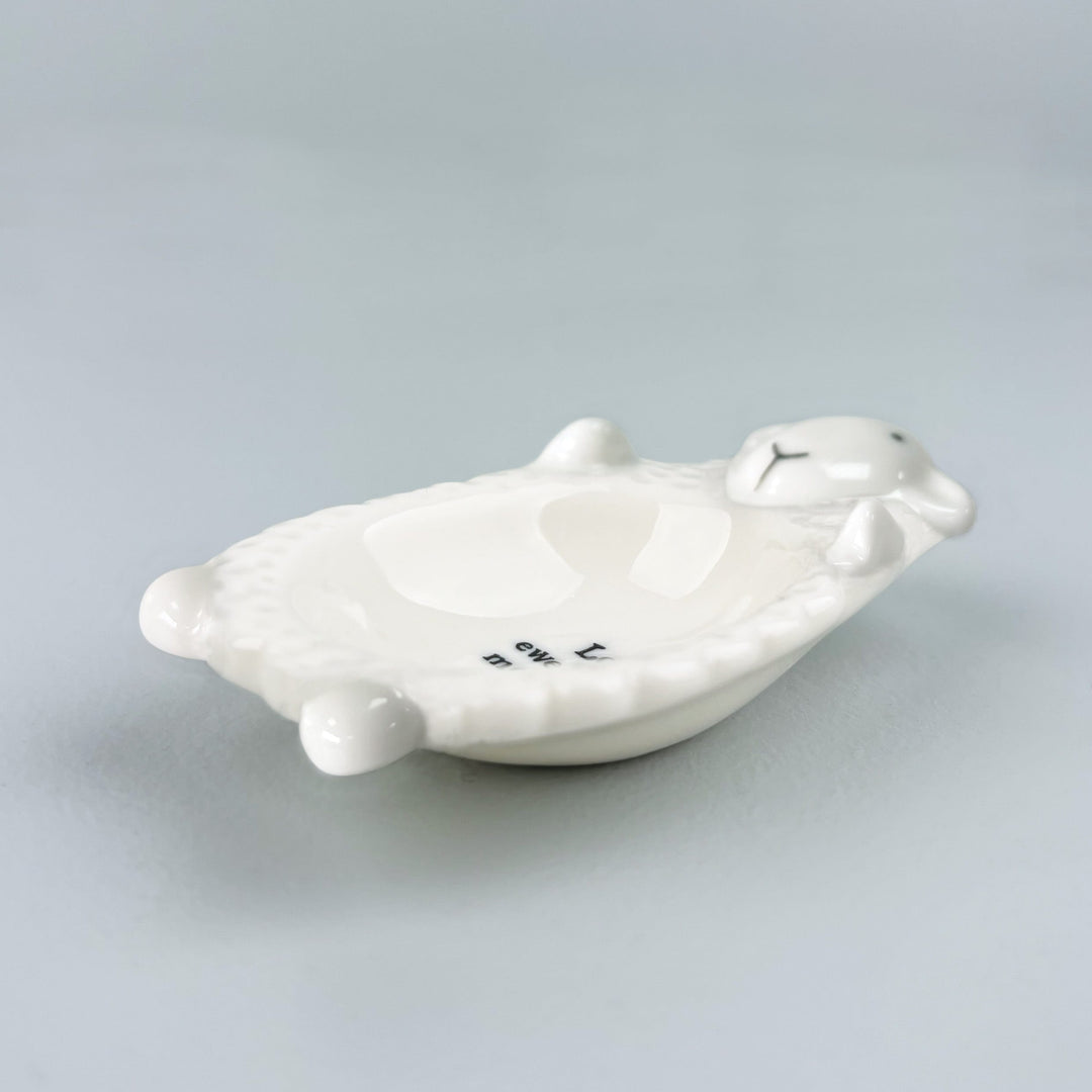 Porcelain Sheep Trinket Dish Love Ewe to the Moon | East of India dish East of India Porcelain Sheep Trinket Dish - Love Ewe to the Moon
