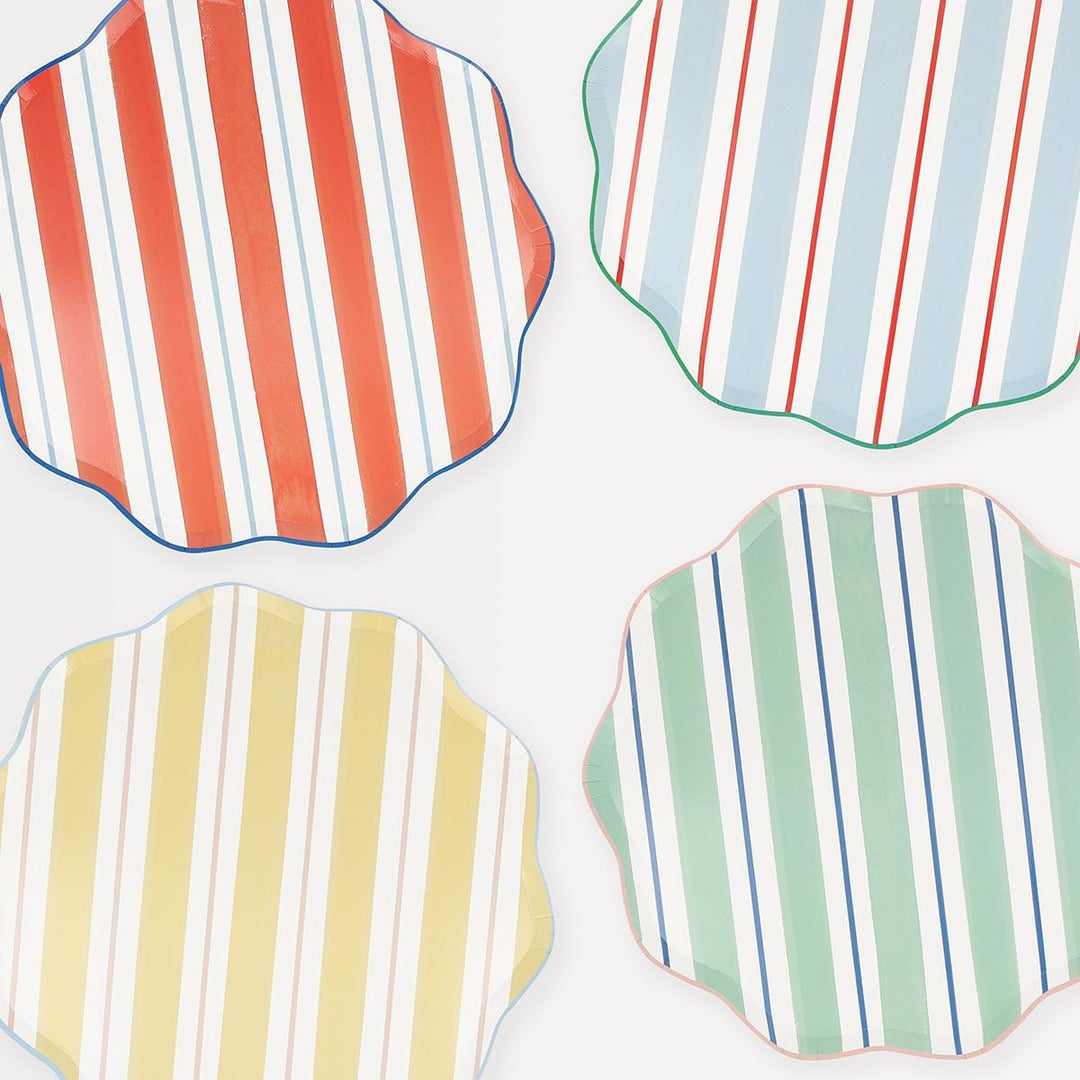 Preppy Stripe Dinner Plates x8 | Meri Meri | Little Big Party Plates Preppy Stripe Dinner Plates x8