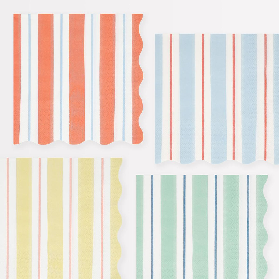 Preppy Stripe Large Napkins x16 | Meri Meri | Little Big Party Napkins Preppy Stripe Large Napkins x16