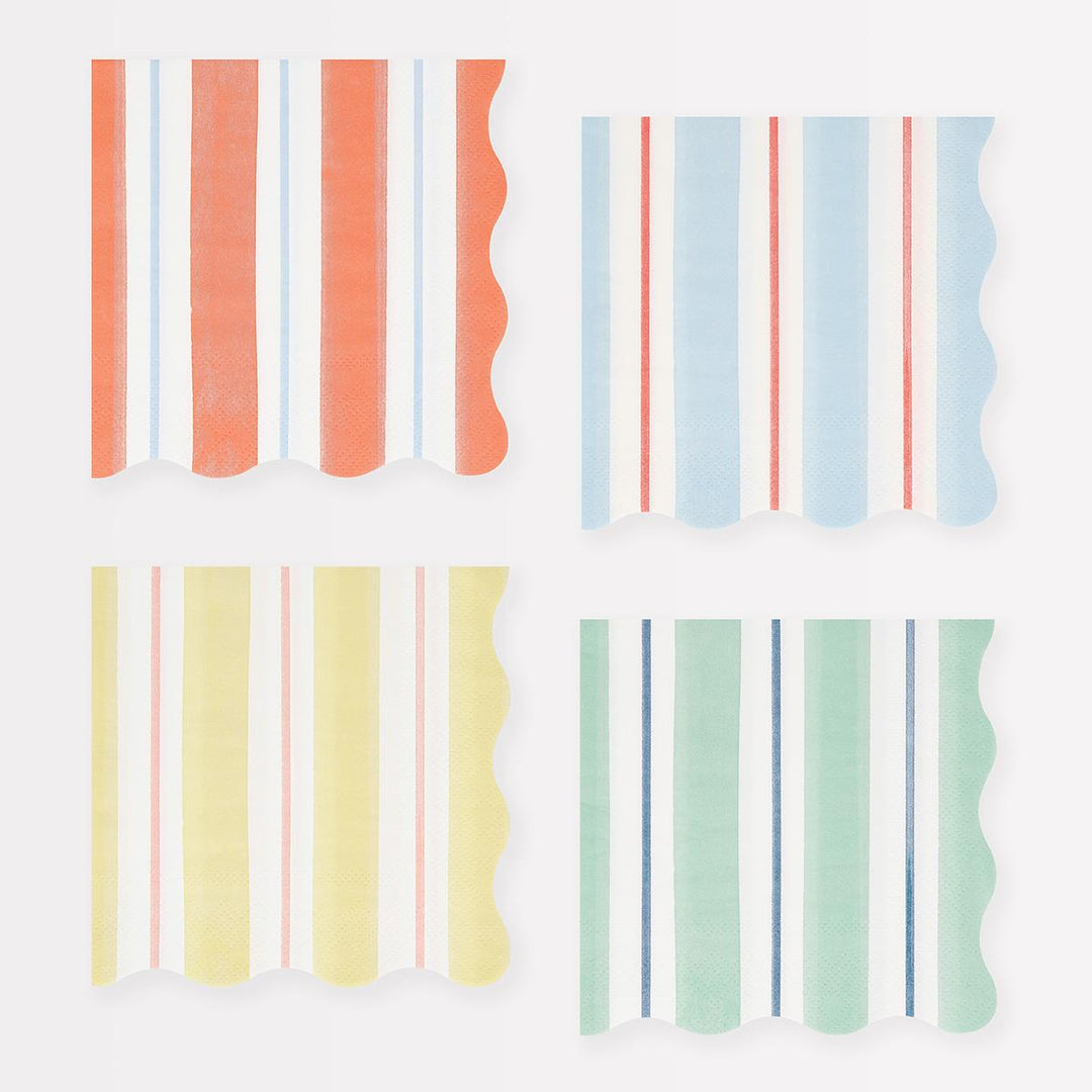 Preppy Stripe Small Napkins x16 | Meri Meri | Little Big Party Napkins Preppy Stripe Small Napkins x16
