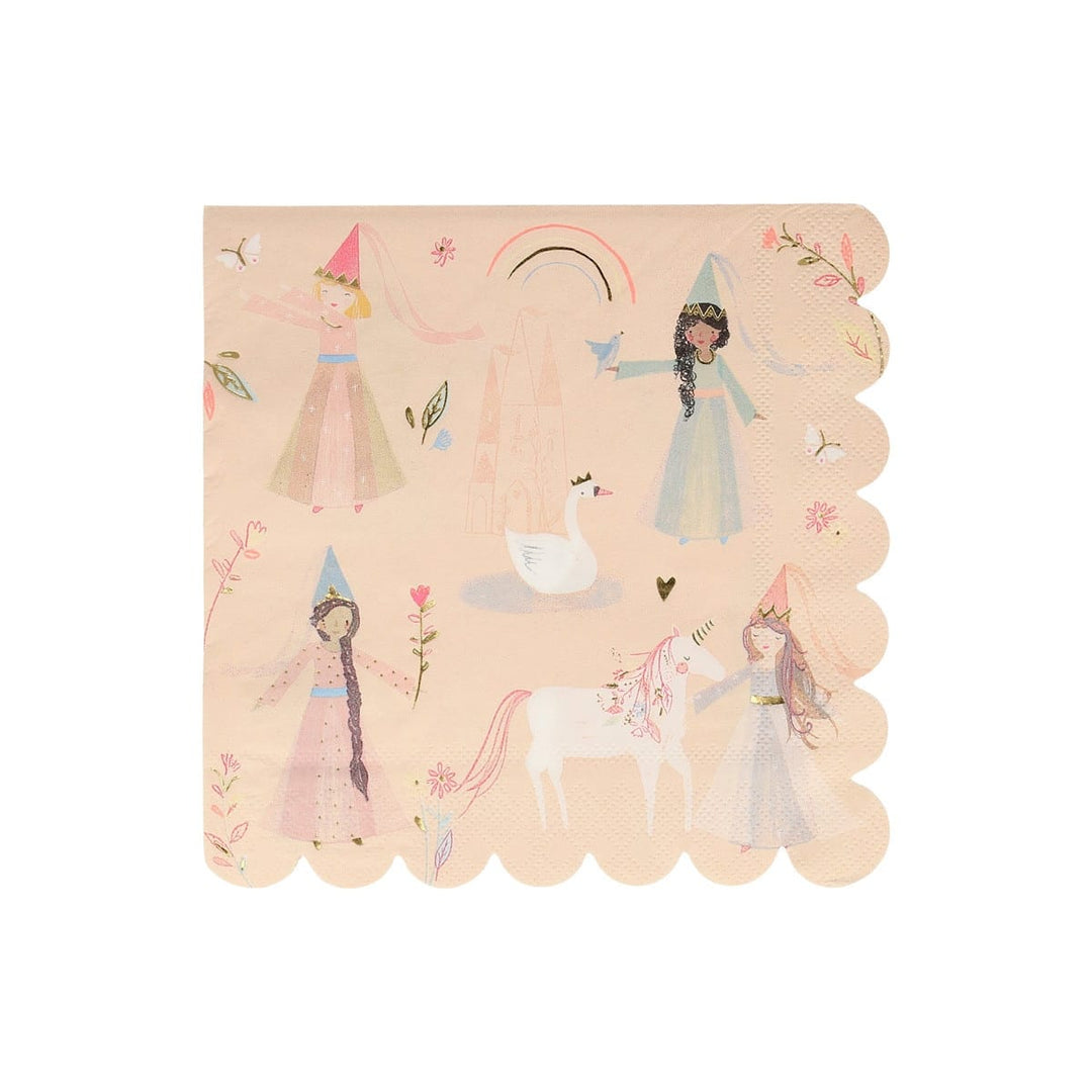 Princess Party Large Napkins x 16 - Meri Meri Princess Party Decorations Paper Napkins Princess Party Large Napkins x 16