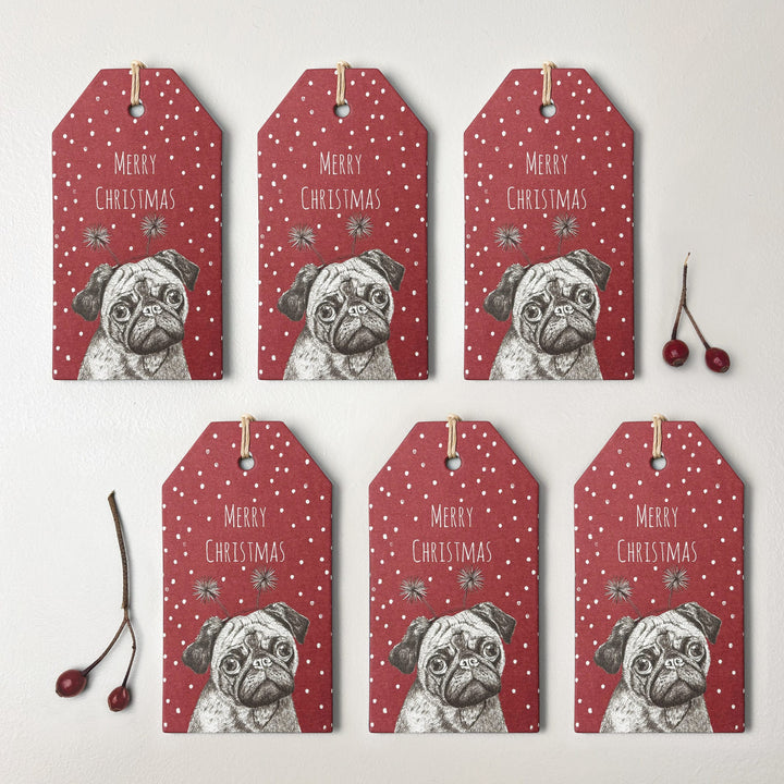 Pug Gift Labels, Pack of 6 | East of India Gift Tags East of India Gift Labels - Pug, Pack of 6