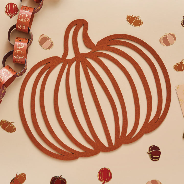 Pumpkin Felt Placemats - 4 Pack  | Halloween Party Supplies UK Tableware Pumpkin Felt Placemats - 4 Pack