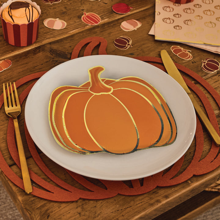 Pumpkin Paper Plates x 8 | Halloween Party Supplies UK Disposable Plates Pumpkin Paper Plates x 8