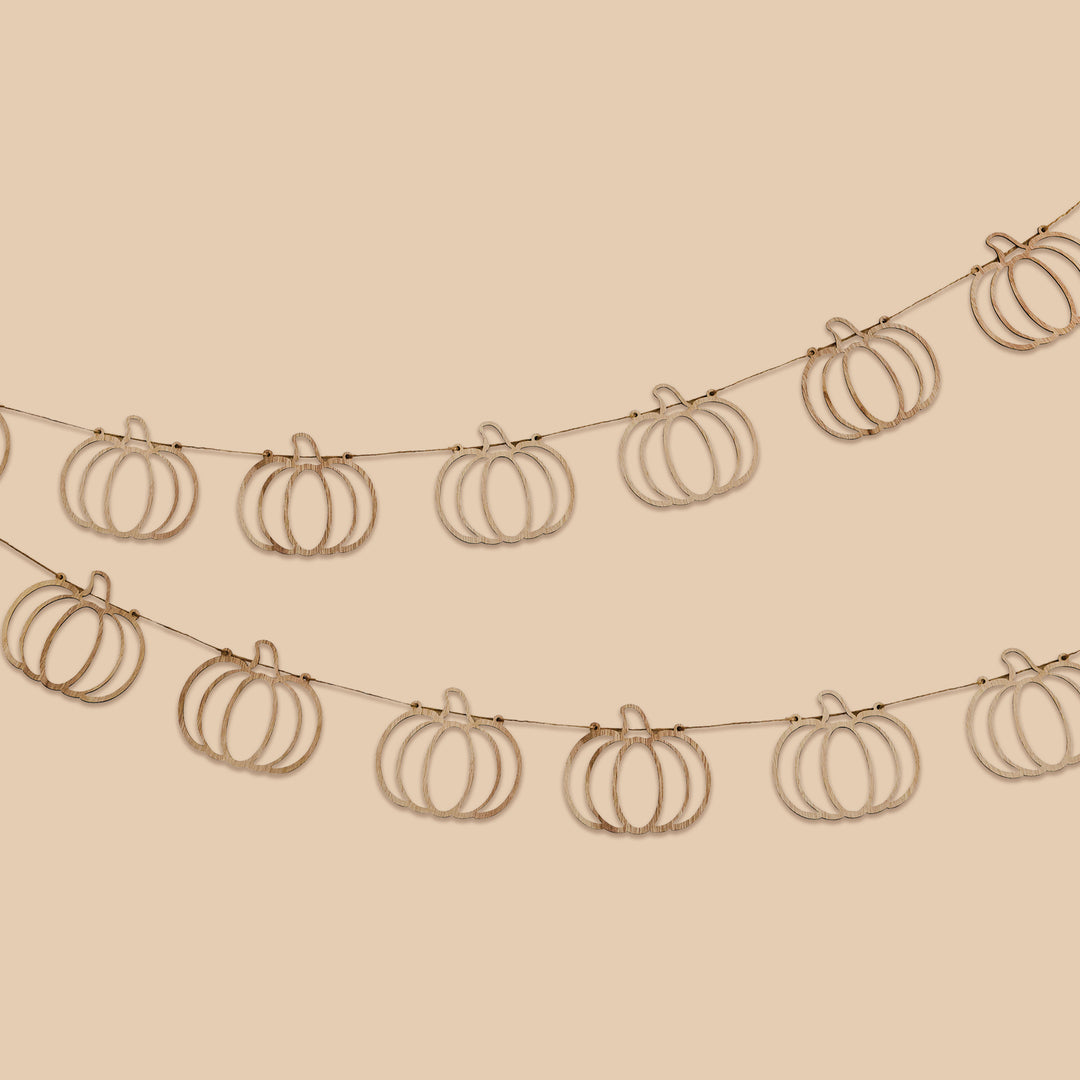 Pumpkin Wooden Garland | Halloween Party Supplies UK Party Decorations Pumpkin Wooden Garland