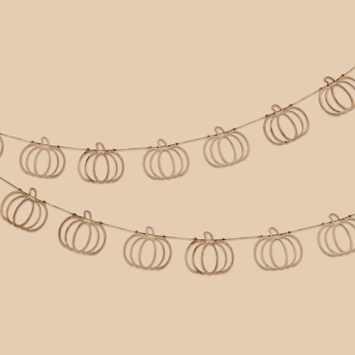 Pumpkin Wooden Garland | Halloween Party Supplies UK Party Decorations Pumpkin Wooden Garland