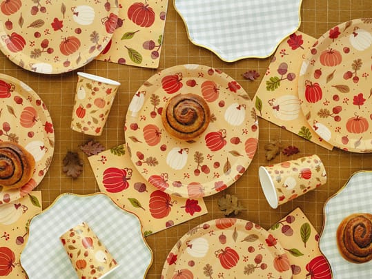 Pumpkins &amp; Acorns Napkins x 20 - Halloween Pumpkin Napkins Paper Napkins Pumpkins &amp; Acorns Napkins x 20 Default