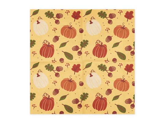 Pumpkins &amp; Acorns Napkins x 20 - Halloween Pumpkin Napkins Paper Napkins Pumpkins &amp; Acorns Napkins x 20 Default