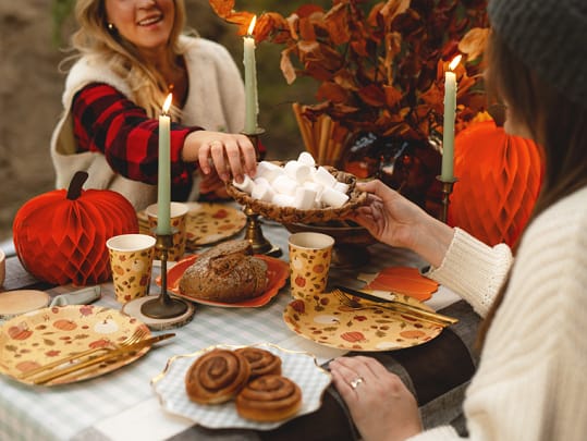 Pumpkins &amp; Acorns Plates x 6 Disposable Plates Pumpkins &amp; Acorns Plates x 6 Default