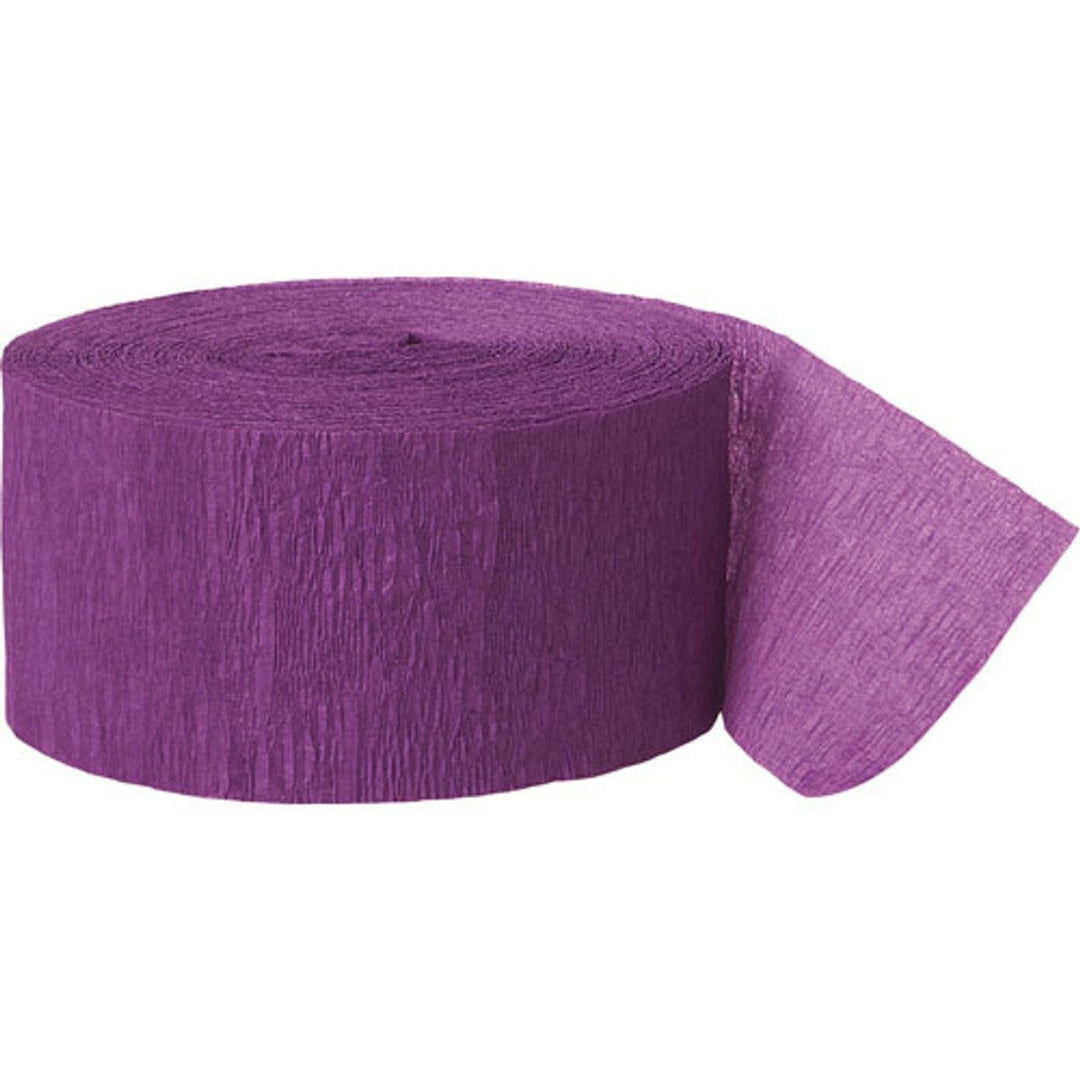 Purple Crepe Paper Streamer - 24m Paper Decoration Purple Crepe Paper Streamer - 24m