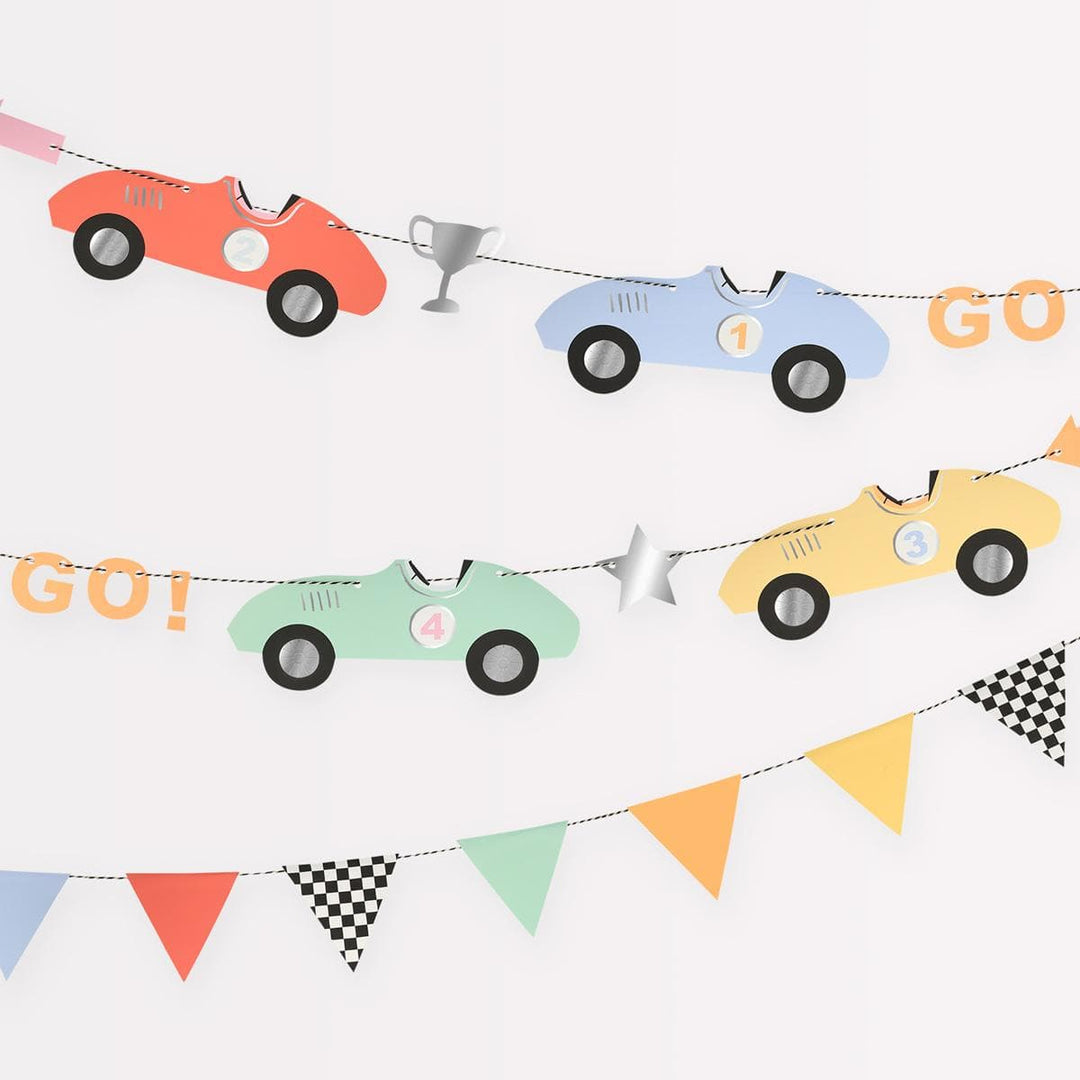 Race Car Garland Set | Racing Car Party Decor UK Garlands Race Car Garland Set