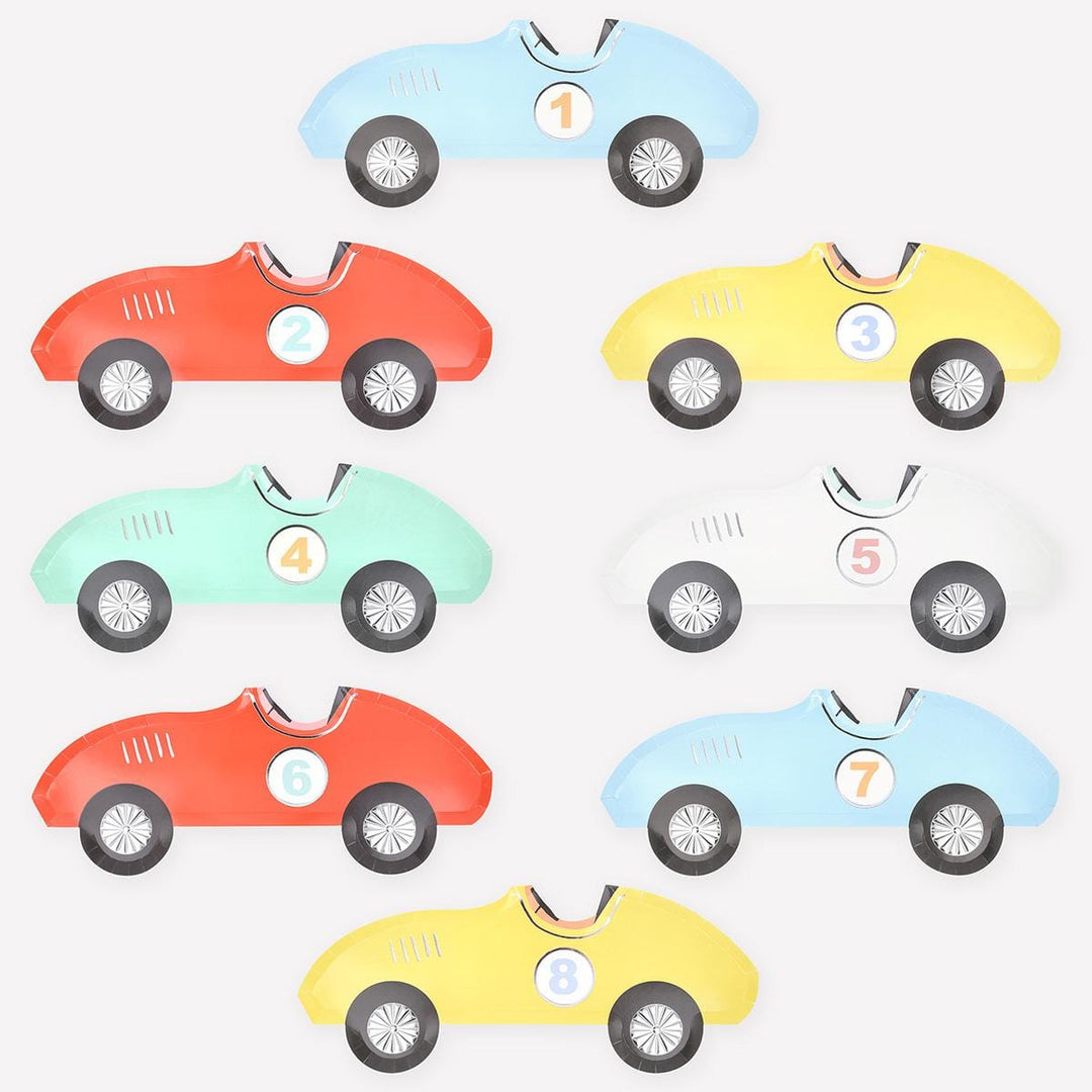 Race Car Party Plates x 8 | Meri Meri party plates Race Car Party Plates x 8