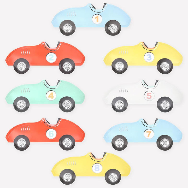 Race Car Party Plates x 8 | Meri Meri party plates Race Car Party Plates x 8